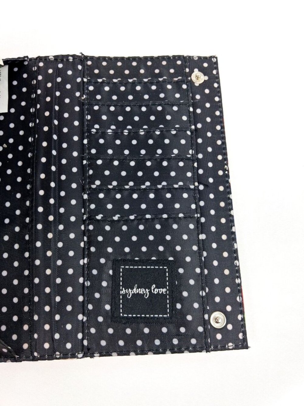 VTG Sydney Love Womens Black Multi-Color Wallet Fashion Graphics & Polka Dot Int - Picture 8 of 11